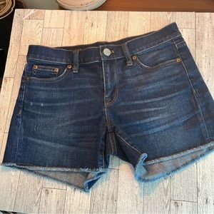 J Crew Indigo Cuf Off Womens Size 26 (actual 30”) Medium Wash Jean Shorts